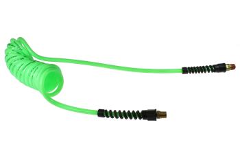CO PU516-25A-G Flexcoil 5/16" ID x 25' 3/8" MPT Rigid x Swivel Neon Green