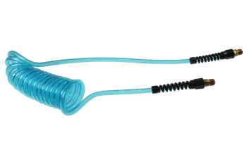 CO PU14-10B-T Flexcoil 1/4" ID x 10' 1/4" MPT Swivel Transparent Blue