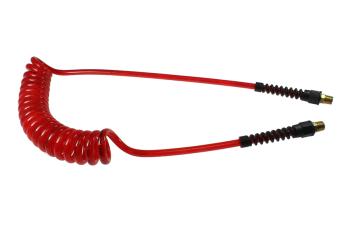 CO PUE38-254-TR Flexeel Coil, 3/8" ID x 25', 1/4" MPT Rigid, Transparent Red
