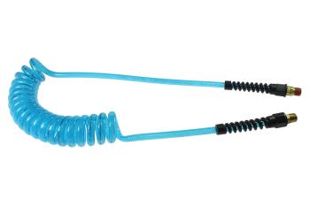 CO PUE38-254A-T Flexeel Coil, 3/8" id x 25', 1/4" Rigid MPT x Swivel, Transparent Blue