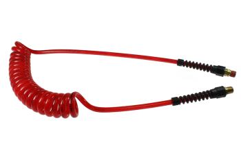 CO PUE38-20A-TR Flexeel Coil, 3/8" ID x 20', 3/8" MPT Rigid & Swivel, Transparent Red