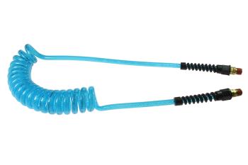 CO PUE14-25B-T Flexeel Coil, 1/4" ID x 25', 1/4" MPT Swivel, Transparent Blue
