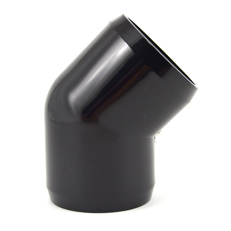1-1/2" PVC 45-Degree Elbow Furniture Grade - Black