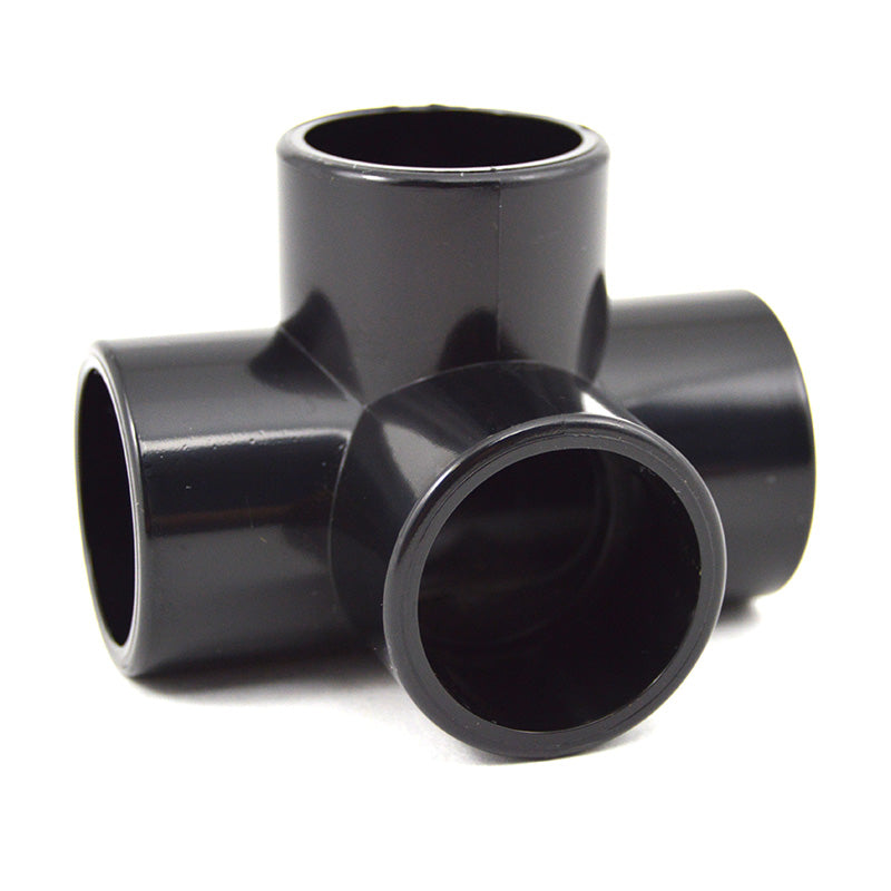 1" 4-Way PVC Furniture Fitting- Black