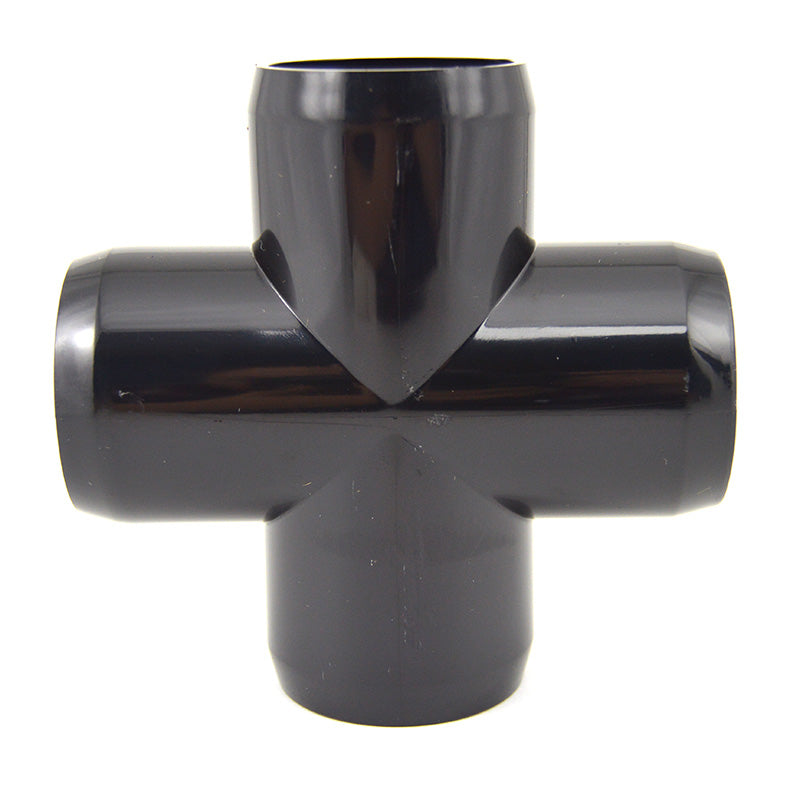 1-1/4" PVC Cross Furniture Grade - Black