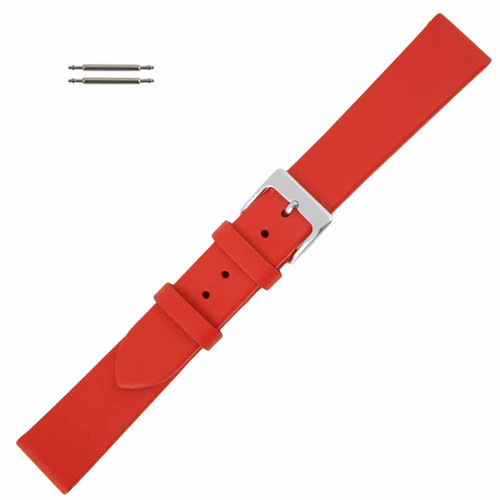 Red Leather Watch Band 18mm Smooth Calf 8 1/4 Inch Length