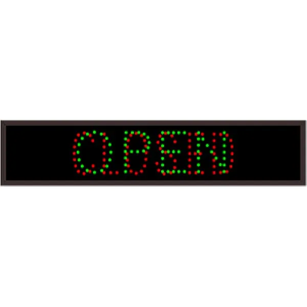 Signal-Tech 24444 TCL628GR-100/120-277VAC OPEN | CLOSED Outdoor Blank-out LED Direct-view Sign