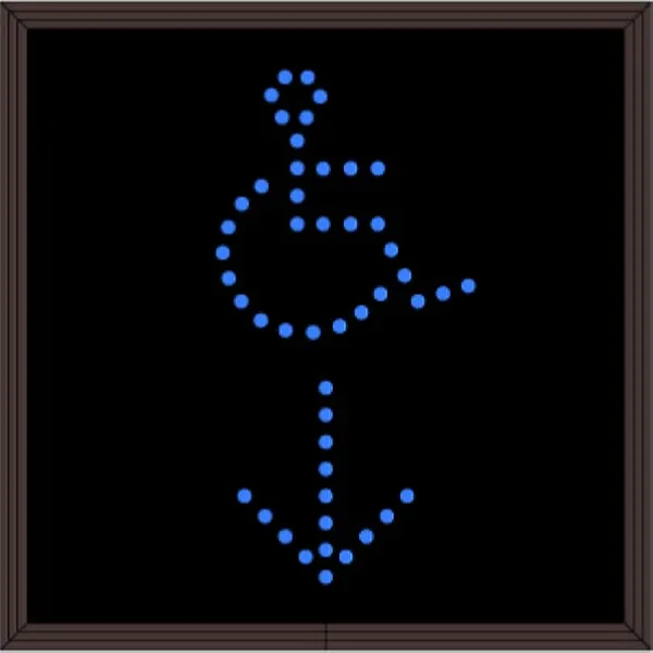 Signal-Tech 26256 TCL1212B-F867/120-277VAC Handicapped Symbol w/ Down Arrow Outdoor Blank-out LED Direct-view Sign