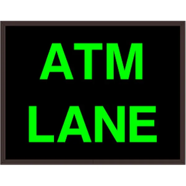 Signal-Tech 27809 PHX1418G-121/120-277VAC ATM LANE Outdoor Blank-out LED Backlit Sign