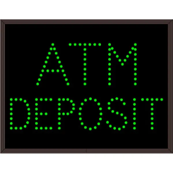 Signal-Tech 28055 TCL1418G-551/120-277VAC ATM DEPOSIT Outdoor Blank-out LED Direct-view Sign