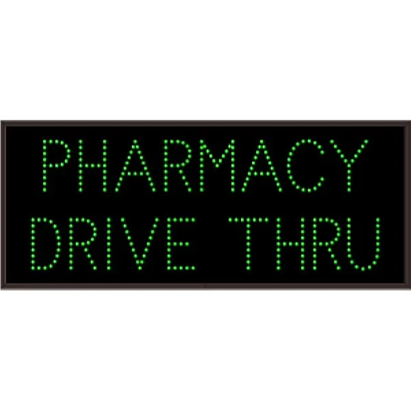 Signal-Tech 28212 TCL1434G-E859/120-277VAC PHARMACY DRIVE THRU Outdoor Blank-out LED Direct-view Sign