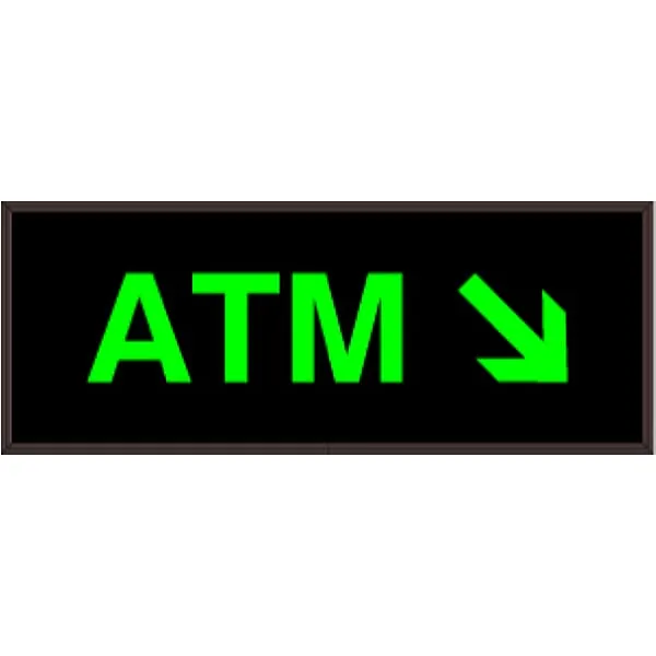 Signal-Tech 28773 PHX718G-H278/120-277VAC ATM w/ Down Right Arrow Outdoor Blank-out LED Backlit Sign
