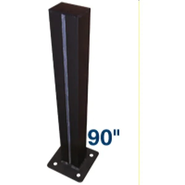 Signal-Tech 2890 P90B 90″ H Single Post (2-1/4″ x 3″) with 6″ sq Baseplate