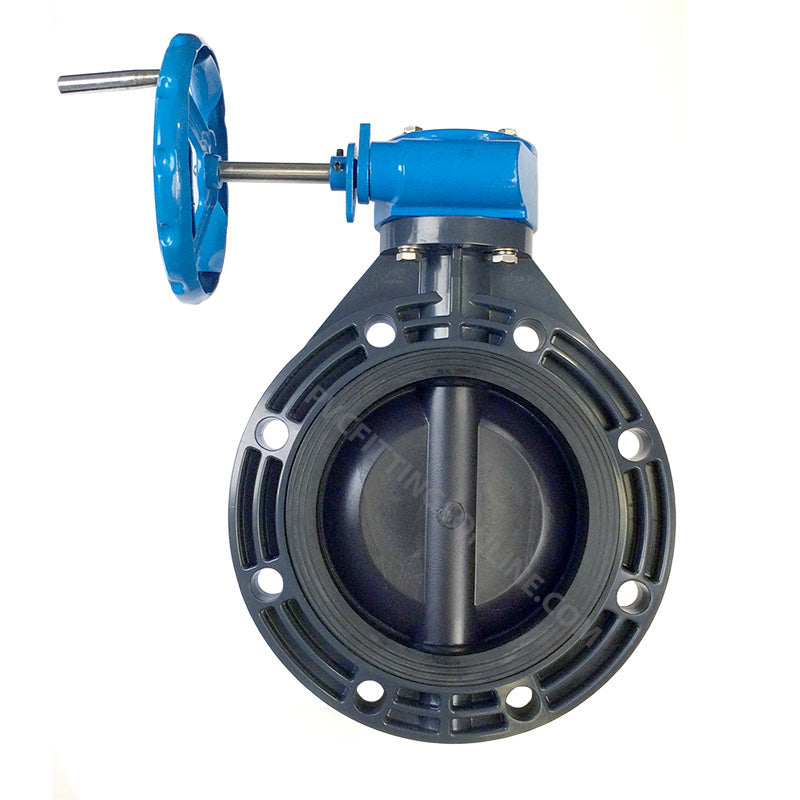 8" PVC Butterfly Valve (SK-BFGO-080) - EPDM / Gear Operated