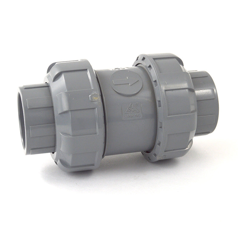 1-1/4" CPVC True Union Ball Check Valve - Socket / Viton (Clearance)