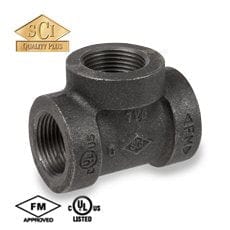 1-1/2" x 1-1/4" x 1-1/4" 125 WSP Cast Iron Threaded Reducing Tee