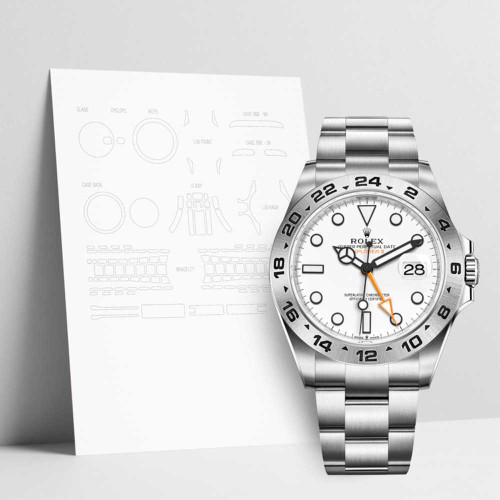 Anti Scratch Watch Shells™ Protective Film for Rolex Explorer 226570 Premium Package