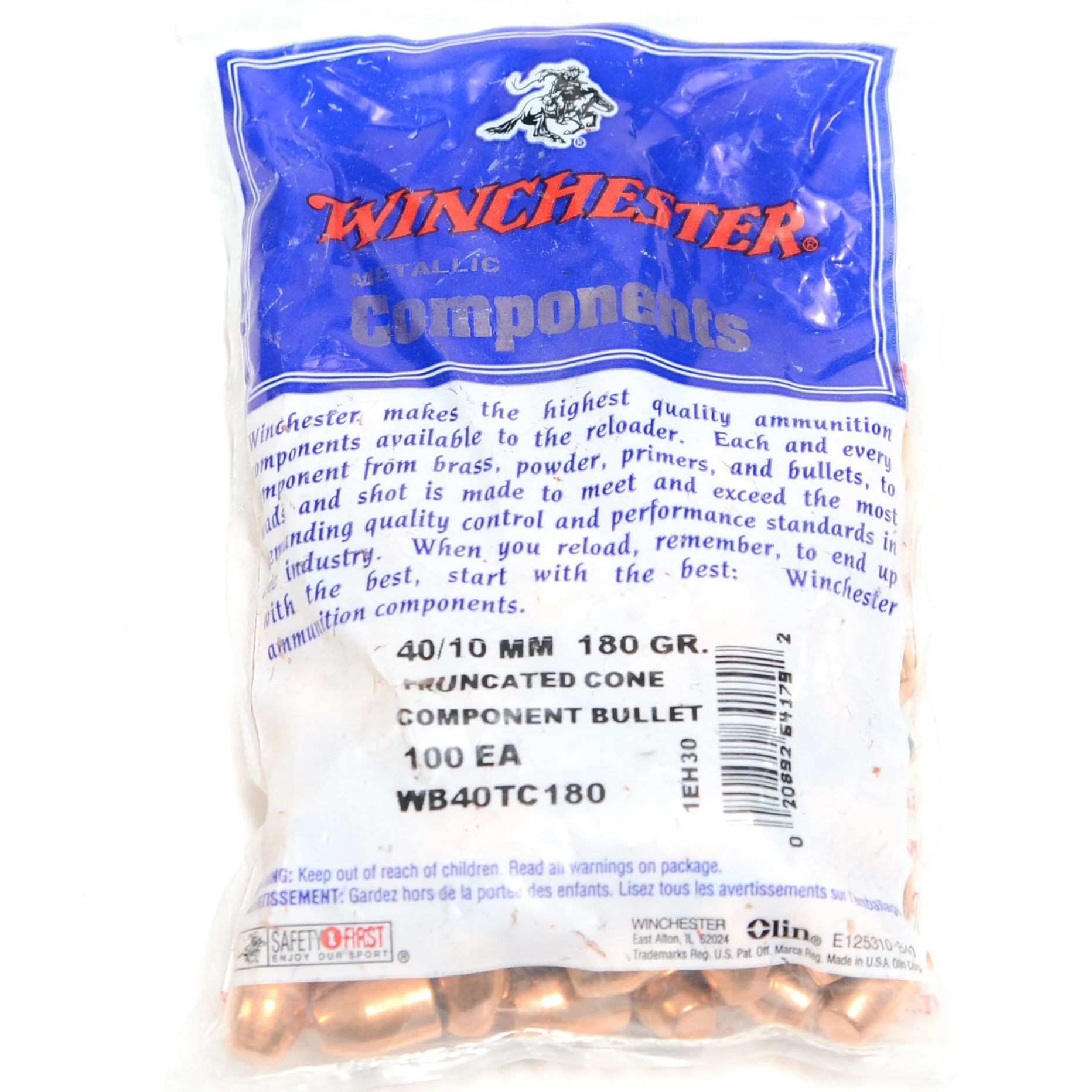 Winchester .400 Diameter 180 Grain Truncated Cone Bullets