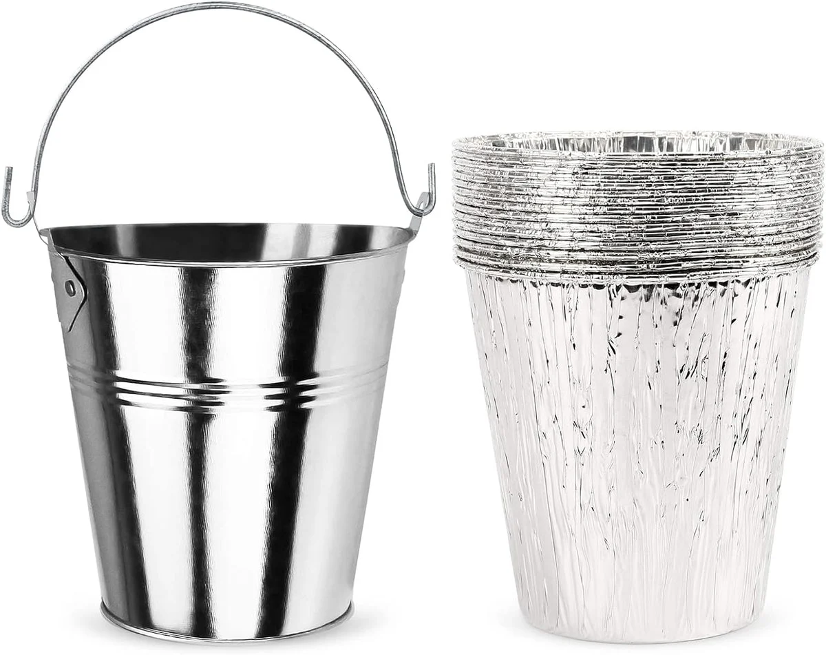 Wood Pellet Grill Oklahoma Joe’s Drip Grease Bucket and 15 Pack Disposable Foil Liners Kit