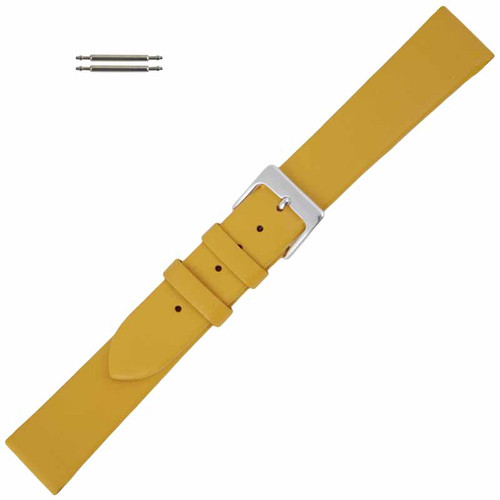 Yellow Leather Watch Band 16mm Smooth Calf 7 7/8 Inch Length