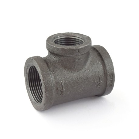 1-1/4" x 1-1/4" x 1" Black Tee (Imported)